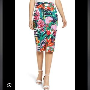 J.CREW. Tropical Grasscloth Pencil skirt